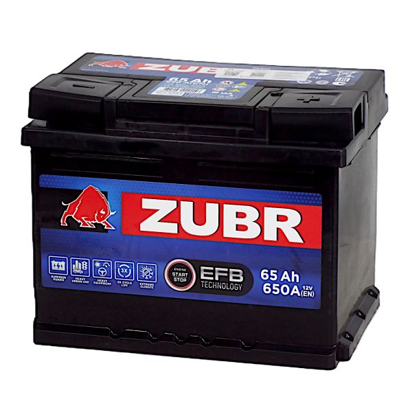 Аккумулятор ZUBR EFB 65.0 А/ч 242х175х190 650EN о/п
