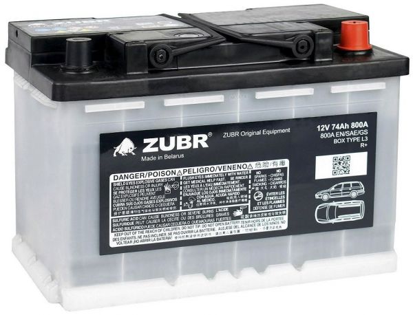 Аккумулятор ZUBR OE 74.0 А/ч 278175х190 800EN о/п