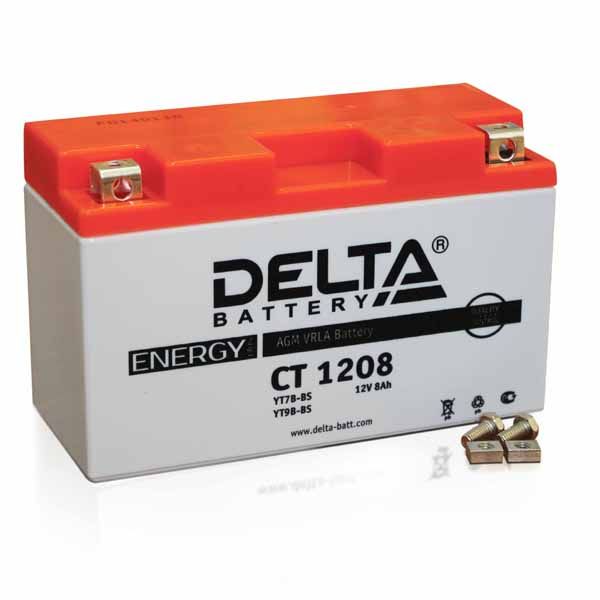 Аккумулятор Delta CT 1208 12V 8Ah (YT7B-BS / YT9B-BS)