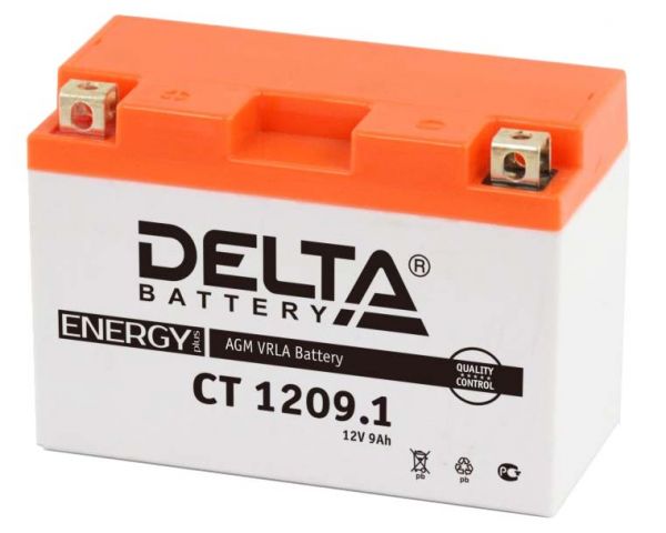 Аккумулятор Delta CT 1209.1 12V 9Ah (YTХ9-BS / YTX9)
