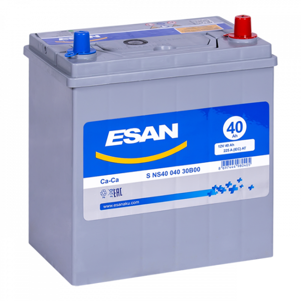 Аккумуляторная батарея ESAN SMF SNS40 040 30B00 NS40, 40 А/ч, NS40 JIS 1/0 197х128х223