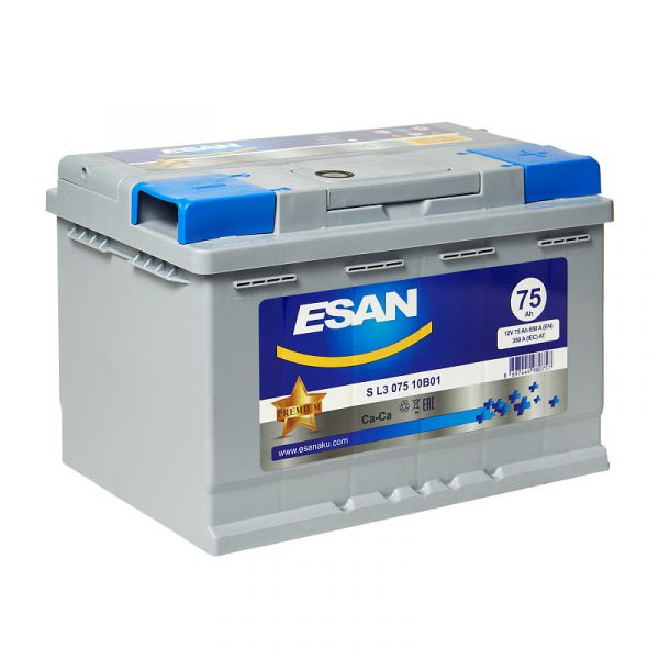 Аккумуляторная батарея ESAN SMF S L3 075 10B01, 75А/ч, L3 DIN 0/1 278х175х190