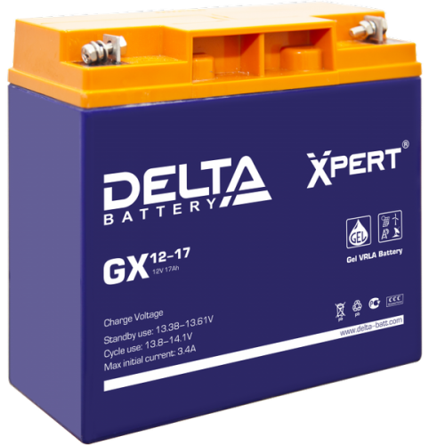 Аккумулятор Delta Xpert GX  12-17 17А/ч (181*77*167)